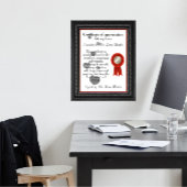 Jubiläumszeugnis für die Liebe Poster