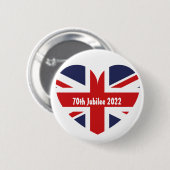 Jubilee 2022 Britische Flagge Button (Vorne & Hinten)