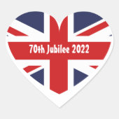 Jubilee 2022 Britische Flagge Herz-Aufkleber (Vorderseite)