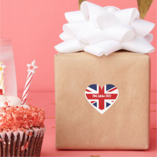 Jubilee 2022 England-Flagge Herz-Aufkleber