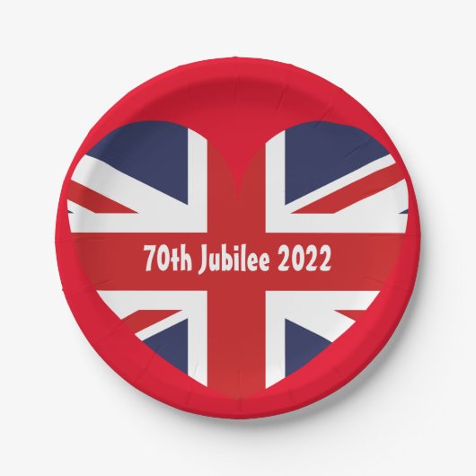 Jubilee 2022 England-Flagge Pappteller (Vorderseite)