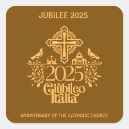 Jubilee 2025 Katholische Kirche, Custom Aufkleber. Quadratischer Aufkleber