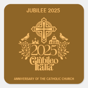 Jubilee 2025 Katholische Kirche, Custom Aufkleber. Quadratischer Aufkleber
