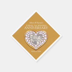 Jubilee 75. Hochzeitstag Foto Serviette