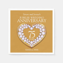 Jubilee 75. Hochzeitstag individuelle Name Serviette