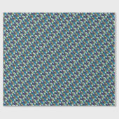 Jubilee Blue Pattern Geschenkpapier (Flach)