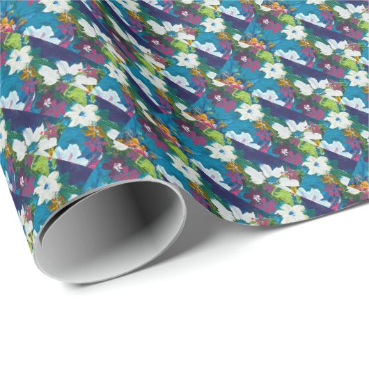 Jubilee Blue Pattern Geschenkpapier (Rolleneckpunkt)