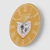 Jubilee Foto Herz 75. Große Wanduhr (Winkel)