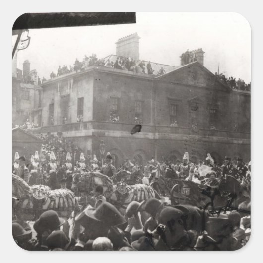 Jubilee Procession in Whitehall, 1887 Quadratischer Aufkleber (Vorderseite)