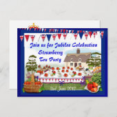 Jubilee Strawberry Tee Party ~ Postkarte (Vorne/Hinten)