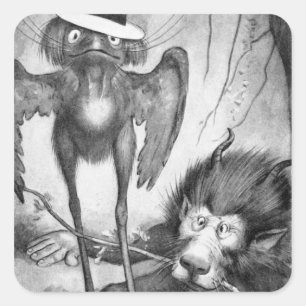 Jubjub Bird und der Bandersnatch Quadratischer Aufkleber
