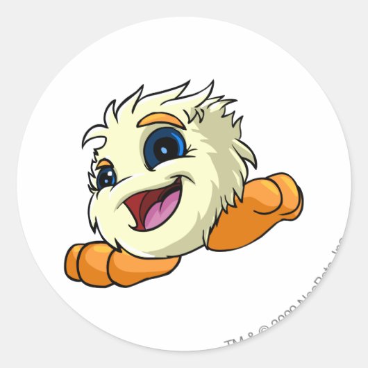 JubJub Weiß Runder Aufkleber (Vorderseite)