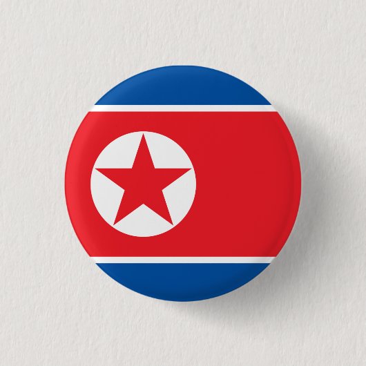Juche Flagge DPRK Nordkorea sozialistischer Button (Vorderseite)