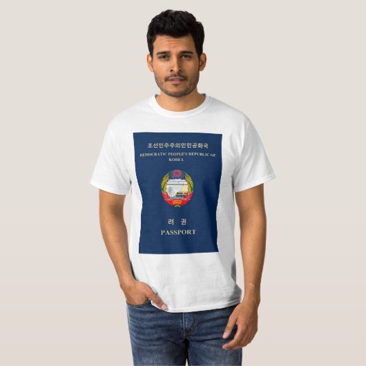 Juche Flagge DPRK Nordkorea sozialistischer T-Shirt (Vorne ganz)