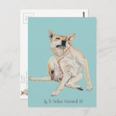juckender Hund kratzend Bild mit lustigem Slogan Postkarte (Vorne/Hinten)