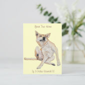 juckender Hund kratzt mit lustigem Slogan Postkarte (Stehend Vorderseite)