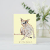 juckender Hund kratzt mit lustigem Slogan Postkarte (Stehend Vorderseite)