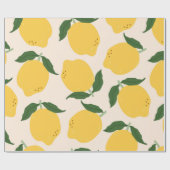 Juckgelbe Zitronen, grüne Blätter. Frische, lecker Geschenkpapier (Flach)