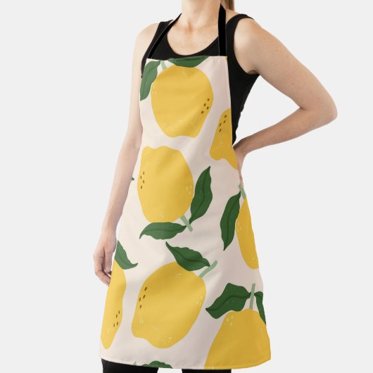 Juckgelbe Zitronen, grüne Blätter. Frische, lecker Schürze (InSitu)