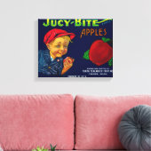 Jucy Bite Apple Crate LabelYakima, WA Leinwanddruck (Insitu (Wohnzimmer))