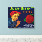 Jucy Bite Apple Crate LabelYakima, WA Leinwanddruck (Insitu (Holzboden))