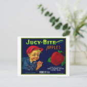 Jucy Bite Apple Crate LabelYakima, WA Postkarte (Stehend Vorderseite)