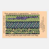 Judaic Buchzeichen Rechteckiger Aufkleber (Vorderseite)