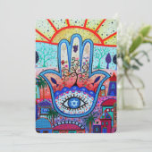 JUDAIC HAMSA BAT BAR MITZVAH EINLADUNG (Stehend Vorderseite)