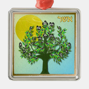 Judaica 12 Stämme Israels Ascher Ornament Aus Metall