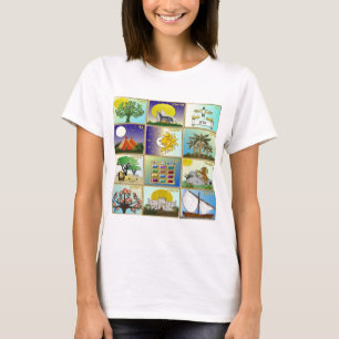Judaica 12 Stämme Israels Kunst T-Shirt
