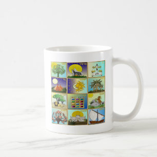 Judaica 12 Stämme Israels Kunstpaneele Kaffeetasse