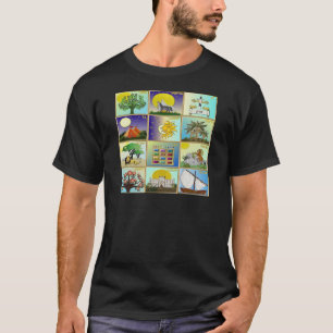 Judaica 12 Stämme Israels Kunstpaneele T-Shirt