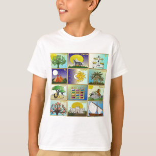 Judaica 12 Stämme Israels Kunstpaneele T-Shirt