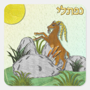 Judaica 12 Stämme Israels Naphtali Quadratischer Aufkleber
