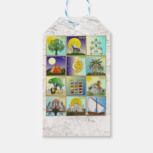 Judaica 12 Tribes of Israel Art Print Geschenkanhänger (Vorderseite)