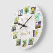 Judaica 12 Tribes of Israel Art Print Große Wanduhr (Winkel)