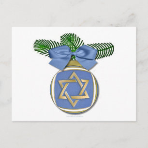 Judaica Chanukka Davidstern Ornamentendruck Feiertagspostkarte