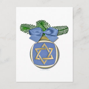 Judaica Chanukka Davidstern Ornamentendruck Feiertagspostkarte