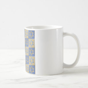 Judaica Davidstern Metall Gold Blau Kaffeetasse