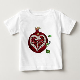 Judaica Granatapfel Herz Chanukka Rosch ha-Schana Baby T-shirt