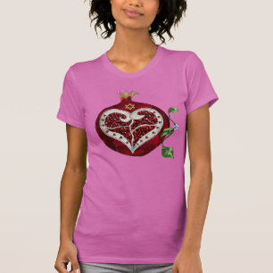 Judaica Granatapfel Herz Chanukka Rosch ha-Schana T-Shirt