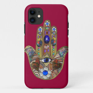 Judaica Hamsa Herzen Blumen Opal Kunst Druck Case-Mate iPhone Hülle