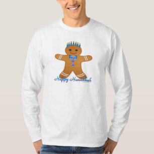 Judaica Hanukkah Lebkuchenmann Menora T-Shirt
