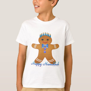 Judaica Hanukkah Lebkuchenmann Menora T-Shirt