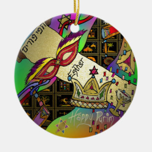 Judaica Purim Esther Feier Kunst Druck Keramikornament