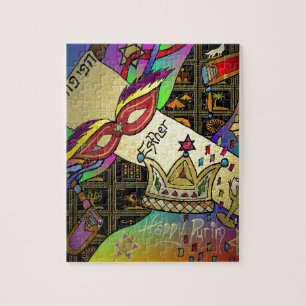 Judaica Purim Esther Feier Kunst Druck Puzzle