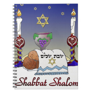 Judaica Shabbat Schalom Kunst Druck Notizblock