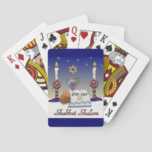 Judaica Shabbat Schalom Kunst Druck Spielkarten