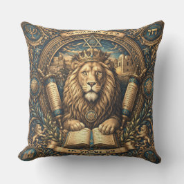 Judaica Traditional Ornament Lion Pillow Kissen