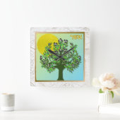 Judaika 12 Stämme Israel Asher Quadratische Wanduhr (Zuhause)